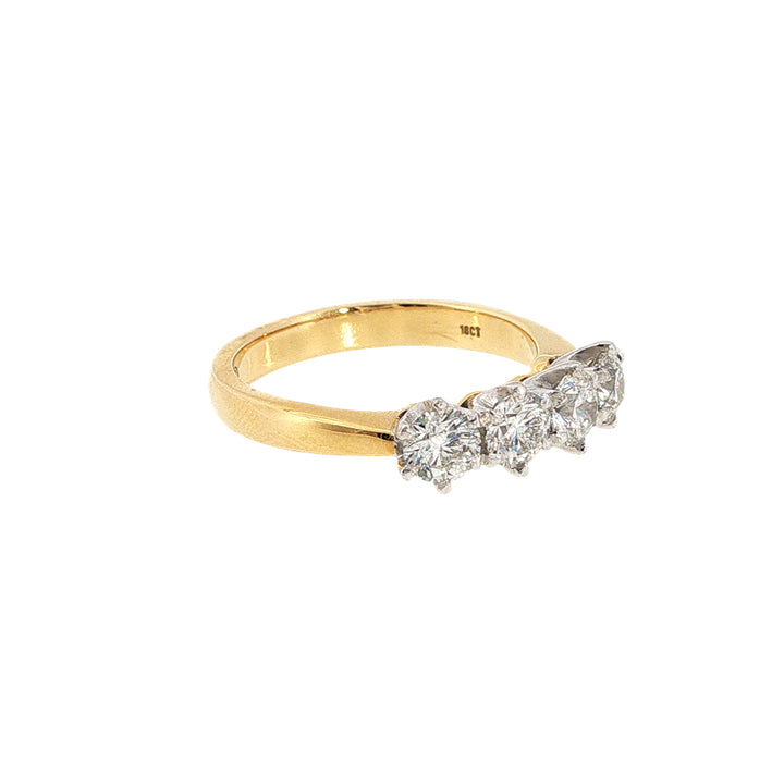 April - four stone diamond anniversary ring in 18ct two tone gold