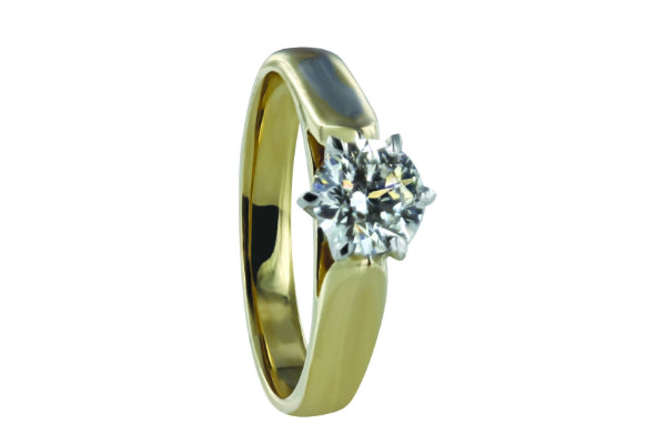 Meg - 0.75ct Diamond Solitaire in 18ct yellow gold