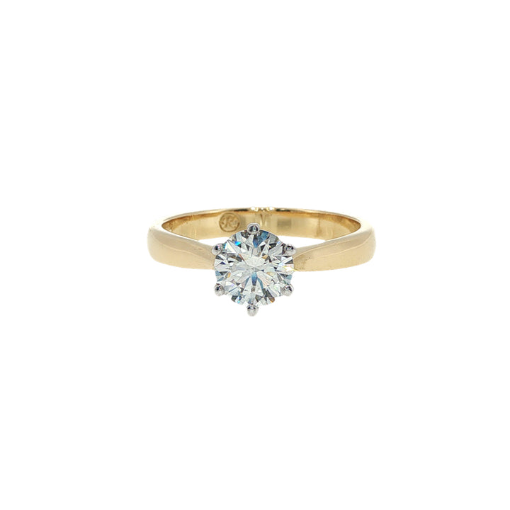 Kylie - one carat diamond solitaire engagement or dress ring in 18ct two tone gold