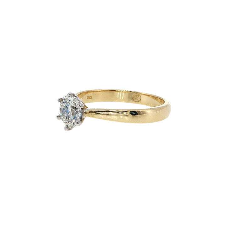 Kylie - one carat diamond solitaire engagement or dress ring in 18ct two tone gold