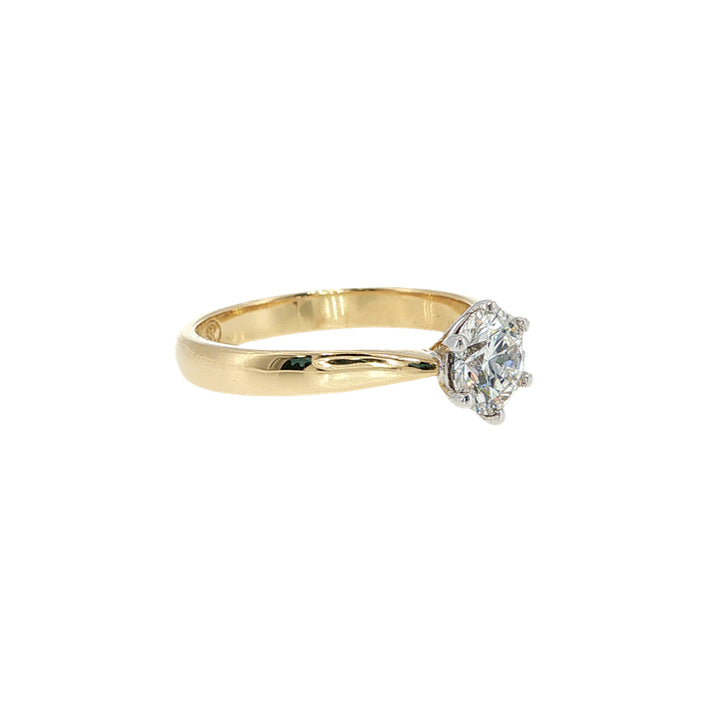Kylie - one carat diamond solitaire engagement or dress ring in 18ct two tone gold