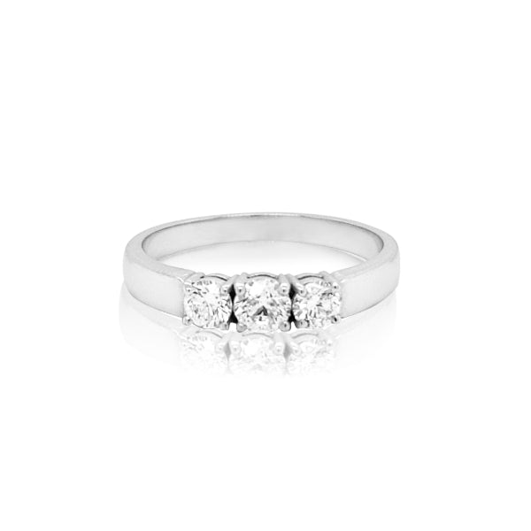 Reece - Three stone Diamond Engagement ring in 18ct white gold