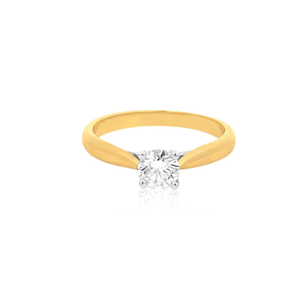 Keira - half carat diamond solitaire ring in 18ct yellow gold