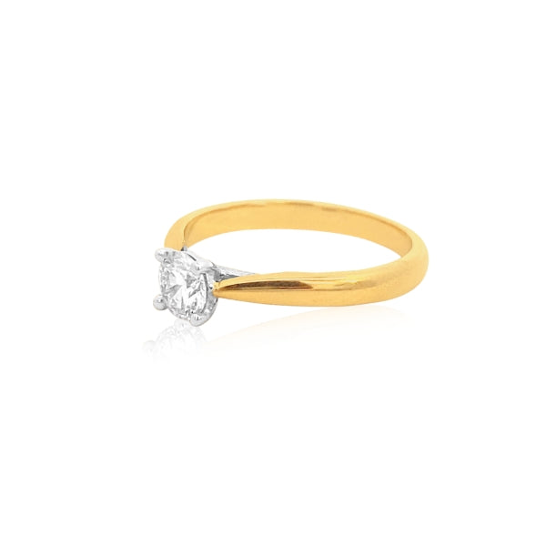 Keira - half carat diamond solitaire ring in 18ct yellow gold