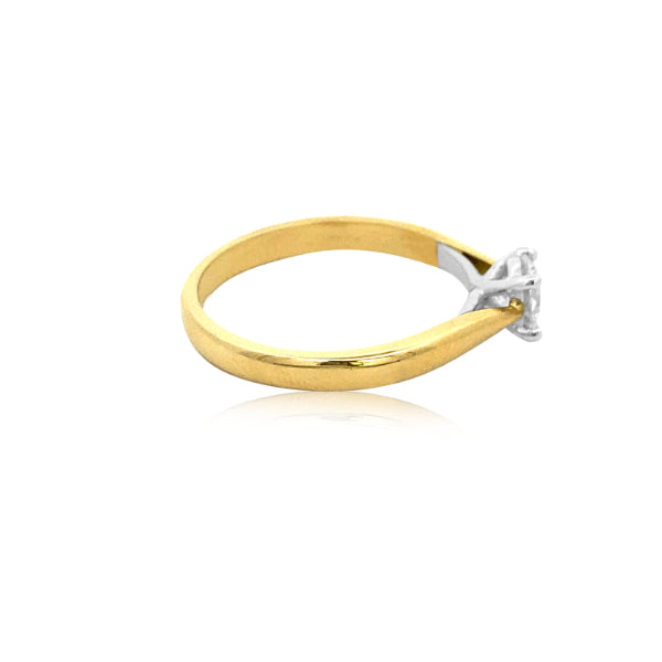 Keira - half carat diamond solitaire ring in 18ct yellow gold