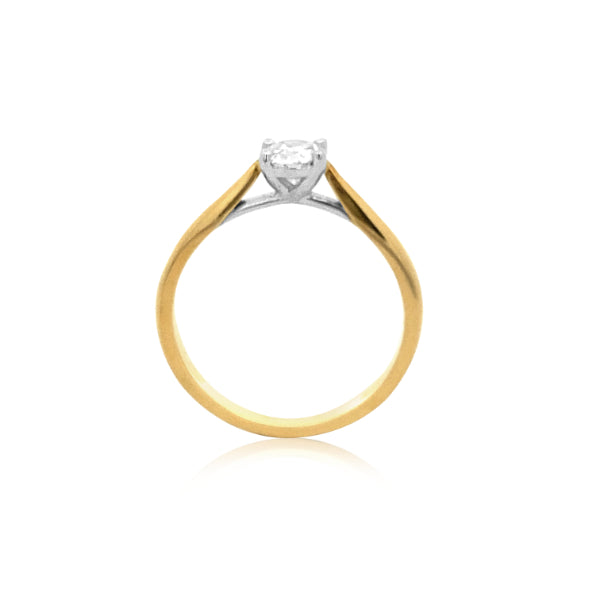 Keira - half carat diamond solitaire ring in 18ct yellow gold