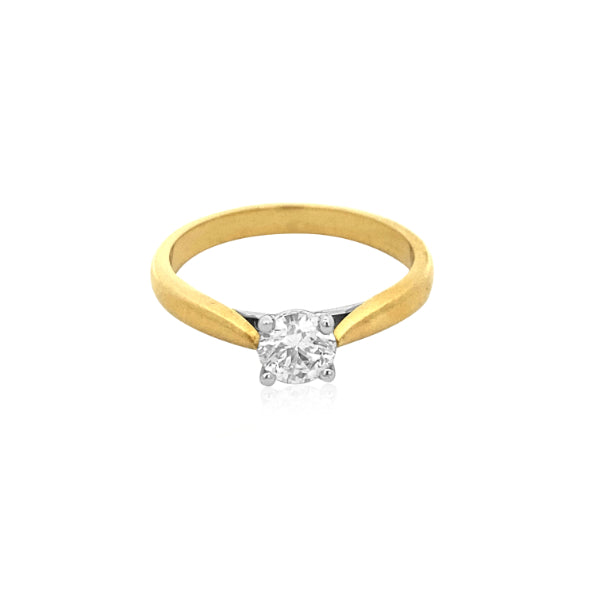 Keira - half carat diamond solitaire ring in 18ct yellow gold