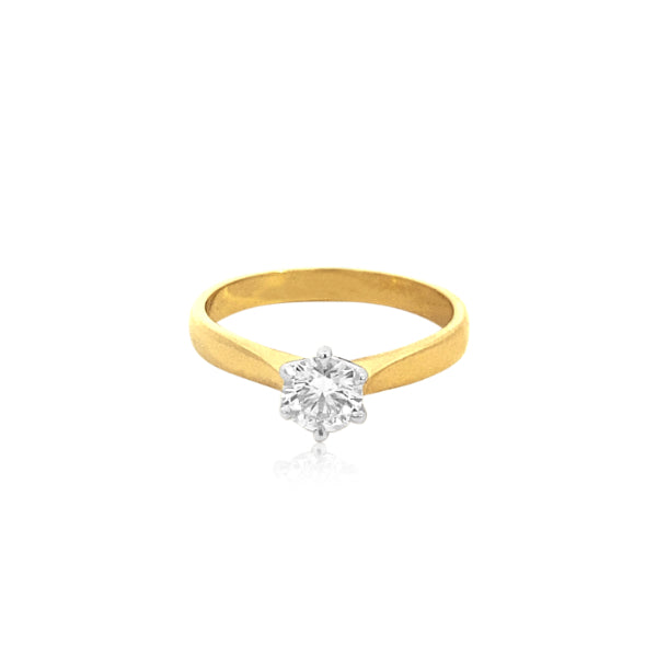 Elle - 18ct yellow gold 0.50ct diamond solitaire engagment or dress ring