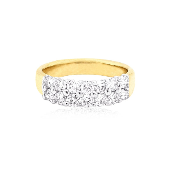 Rochelle - Double row Diamond band in 9ct yellow gold
