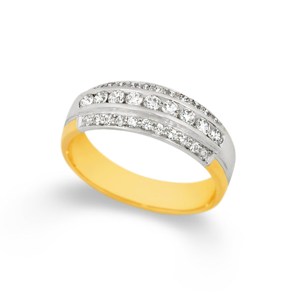 Luella - 9ct two tone multi diamond band anniversary ring