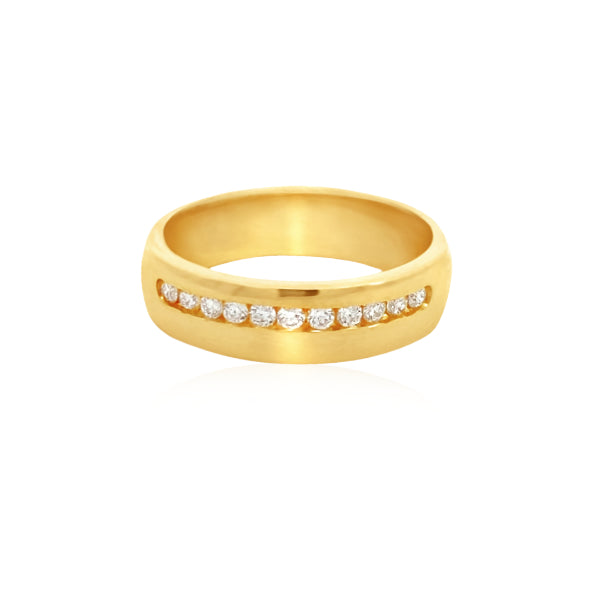 Kristi - 18ct yellow gold bead set diamond anniversary ring