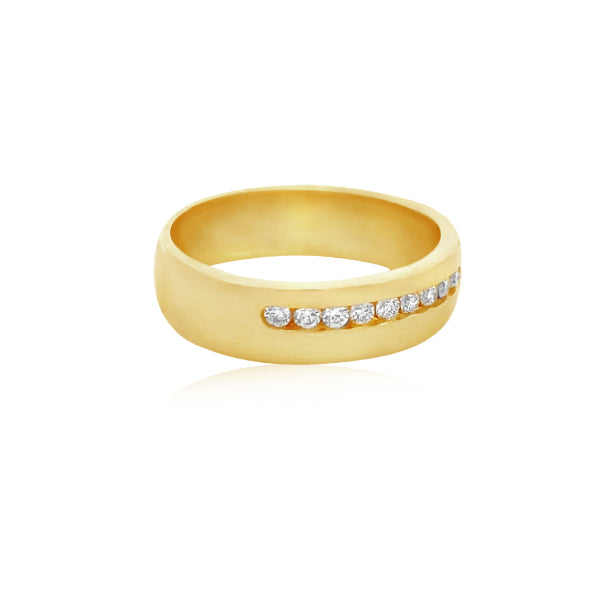 Kristi - 18ct yellow gold bead set diamond anniversary ring