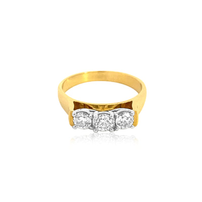 Erana - Three Stone Diamond Ring in 18ct Yellow Gold