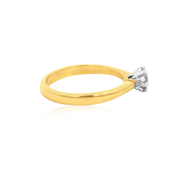 Rowena - half carat diamond solitaire engagement ring in 18ct yellow gold