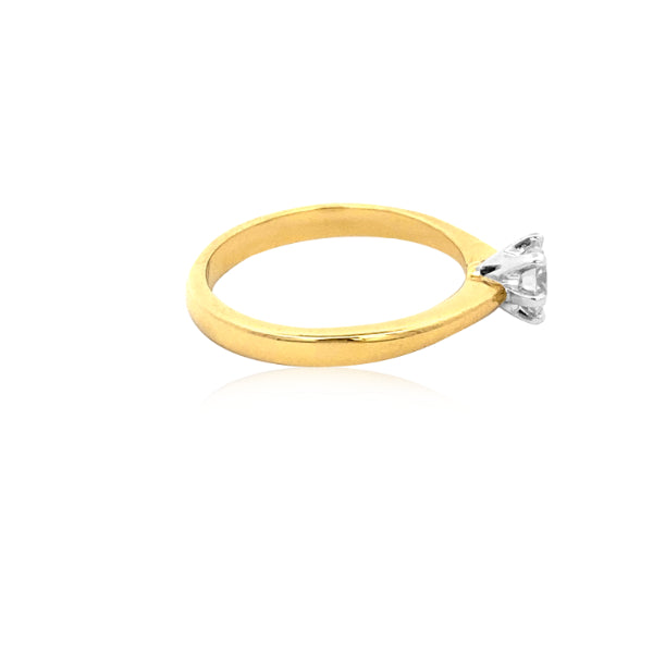 Rowena - half carat diamond solitaire engagement ring in 18ct yellow gold