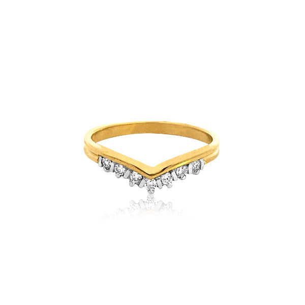 Lorde - 18ct yellow gold diamond wishbone ring