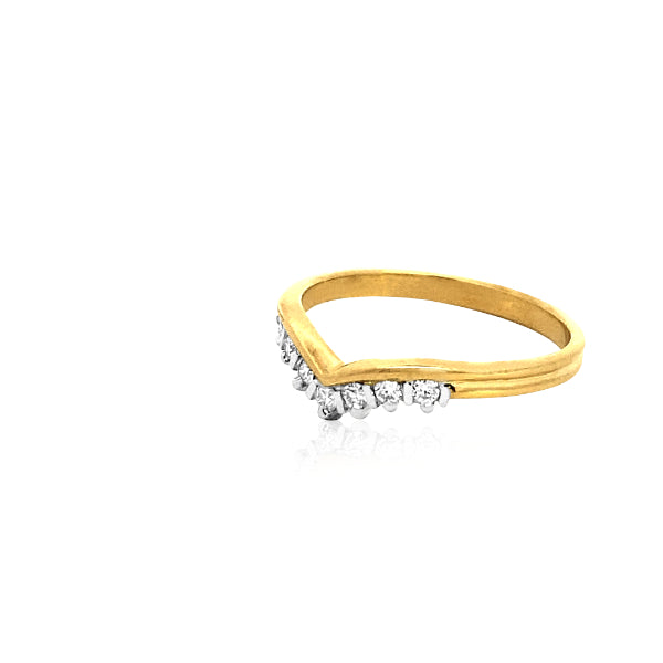 Lorde - 18ct yellow gold diamond wishbone ring