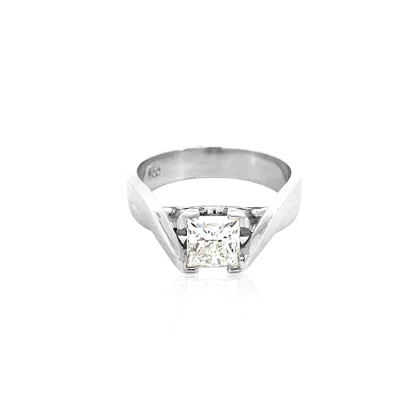 Kendall - 18ct white gold one carat princess cut diamond solitaire ring