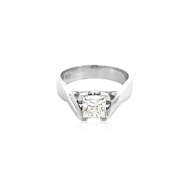 Kendall - 18ct white gold one carat Princess Cut Diamond solitaire