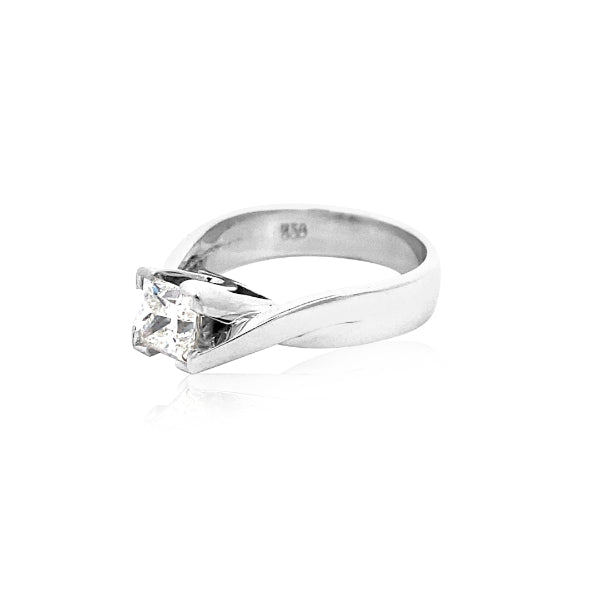 Kendall - 18ct white gold one carat princess cut diamond solitaire ring