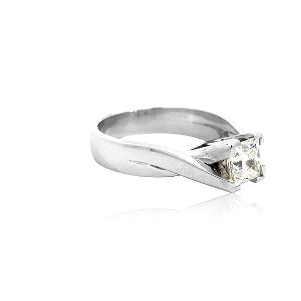 Kendall - 18ct white gold one carat princess cut diamond solitaire ring