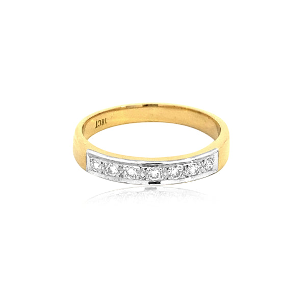 Richelle - 7 stone diamond anniversary ring in 18ct two tone gold