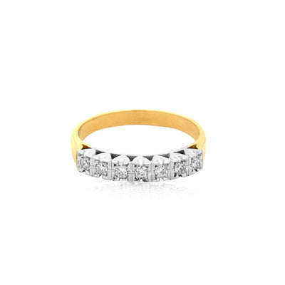 Erica - 7 stone Diamond Anniversary ring in 18ct yellow gold