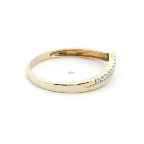 Rebel - 9ct yellow gold diamond set wishbone ring