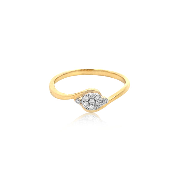 Yellow gold diamond cluster dress ring