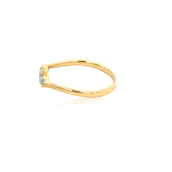 Yellow gold diamond cluster dress ring