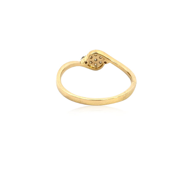 Yellow gold diamond cluster dress ring