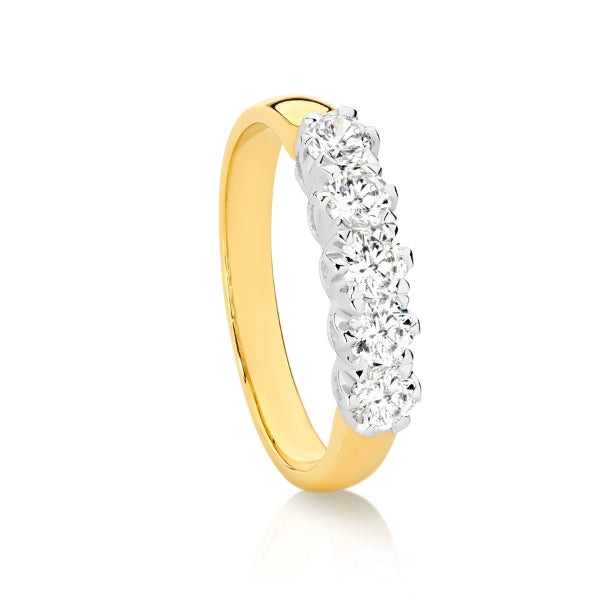Amara - Five Stone Diamond Anniversary Ring