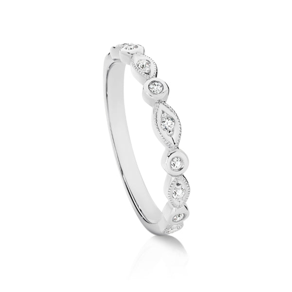 Alina - 9ct white gold Diamond Stacker ring