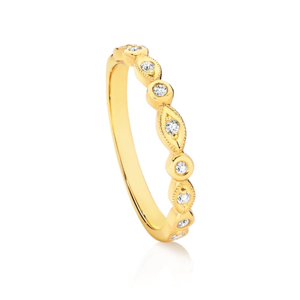 Gianna - 9ct yellow gold Diamond Stacker ring