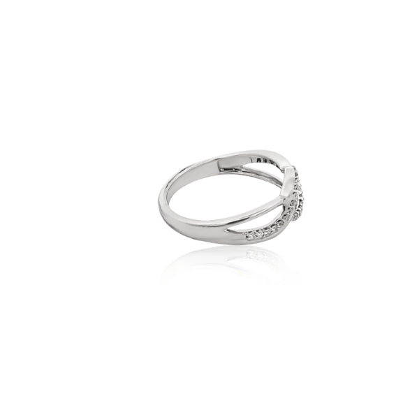 Avon - 9ct white gold diamond set multi band ring