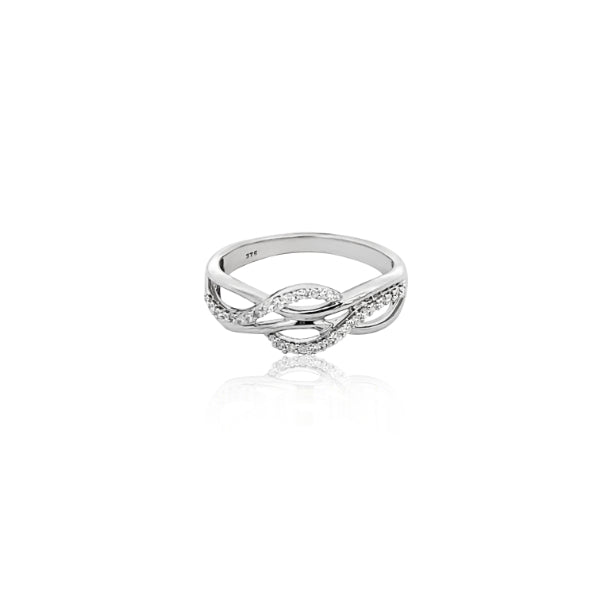 Avon - 9ct white gold diamond set multi band ring