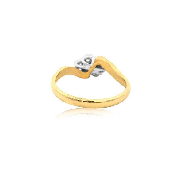 Laila -9ct yellow gold two tone six stone diamond cluster ring