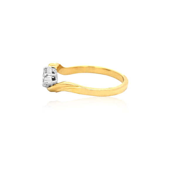 Laila -9ct yellow gold two tone six stone diamond cluster ring