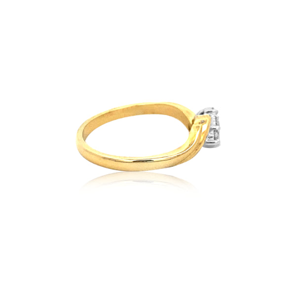 Laila -9ct yellow gold two tone six stone diamond cluster ring