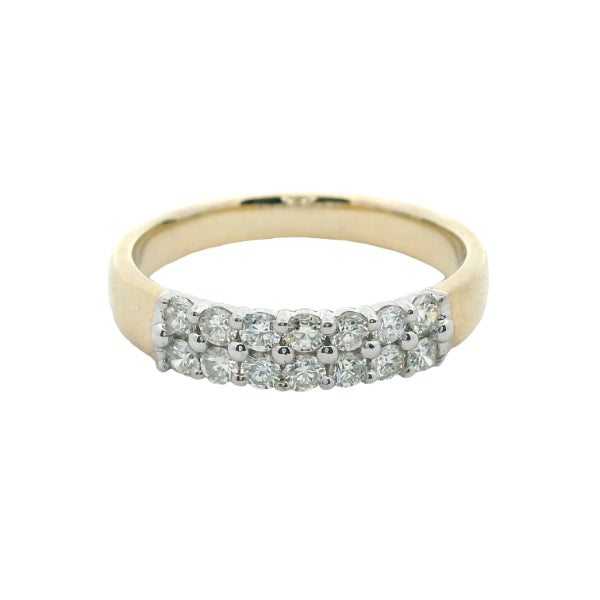 Darcy - 9ct yellow gold Anniversary band with a double row of Diamonds