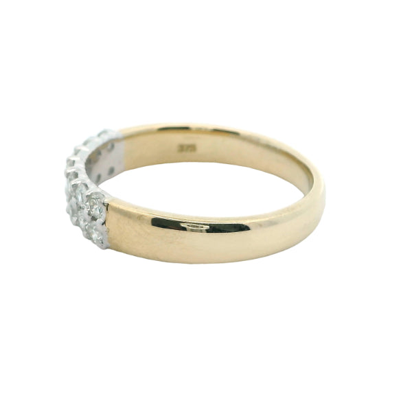Darcy - 9ct yellow gold Anniversary band with a double row of Diamonds