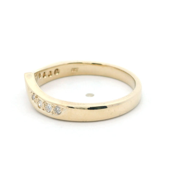 Wyn - diamond set wishbone ring in 9ct yellow gold