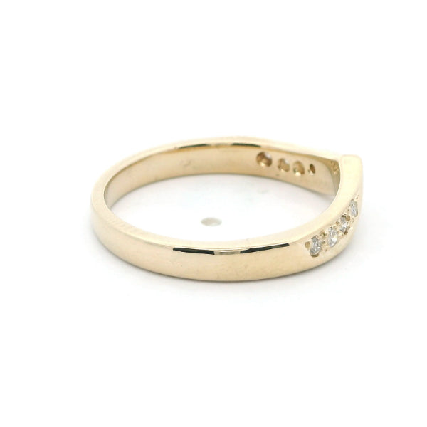 Wyn - diamond set wishbone ring in 9ct yellow gold