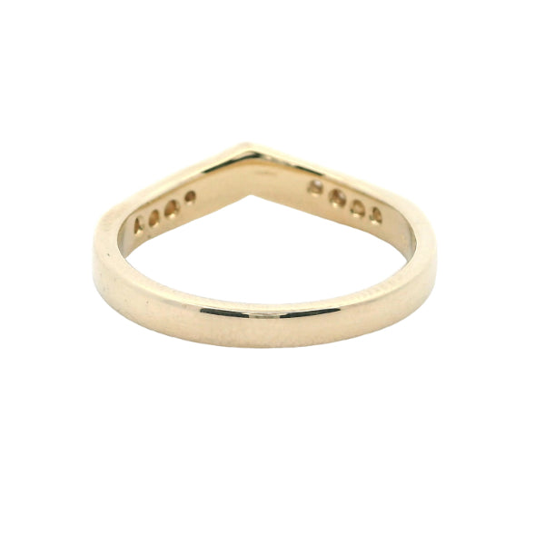 Wyn - diamond set wishbone ring in 9ct yellow gold