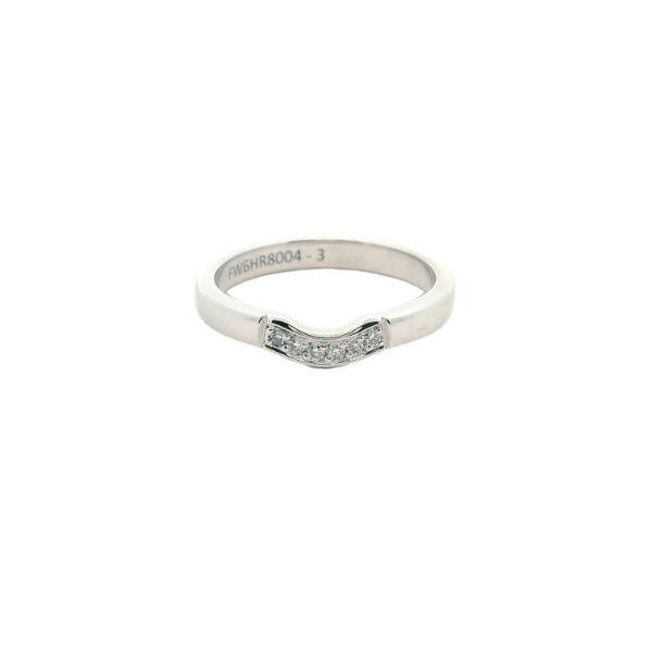 Fitted diamond set wedding band in 18ct white gold