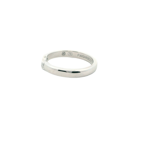 Fitted diamond set wedding band in 18ct white gold