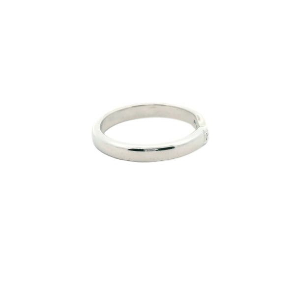 Fitted diamond set wedding band in 18ct white gold