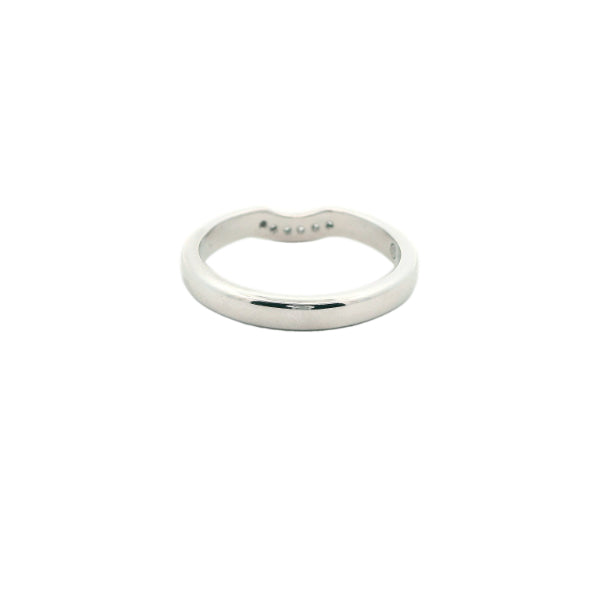 Fitted diamond set wedding band in 18ct white gold