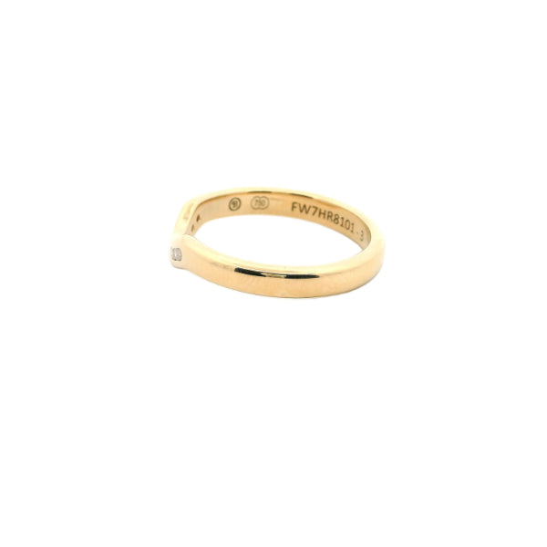 Fitted diamond set wedding band in 18ct yellow gold