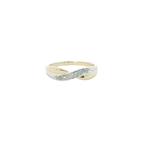 9CT 2T CROSSOVER RING